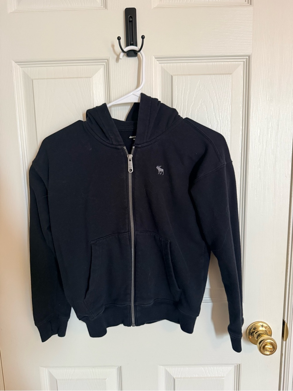 abercrombie kids black zip-up hoodie